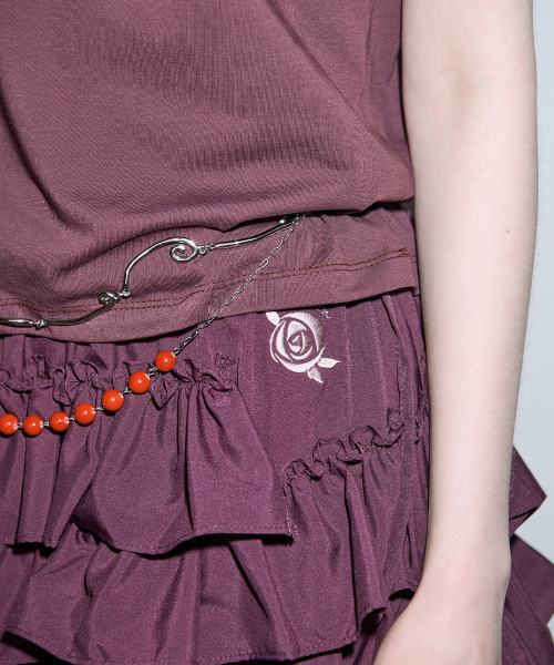 SINOON(シヌーン)の「Frill Mini Skirt Pants (Purple)(スカート・レディース・パープル・MEDIUM/SMALL)」の4枚目の写真