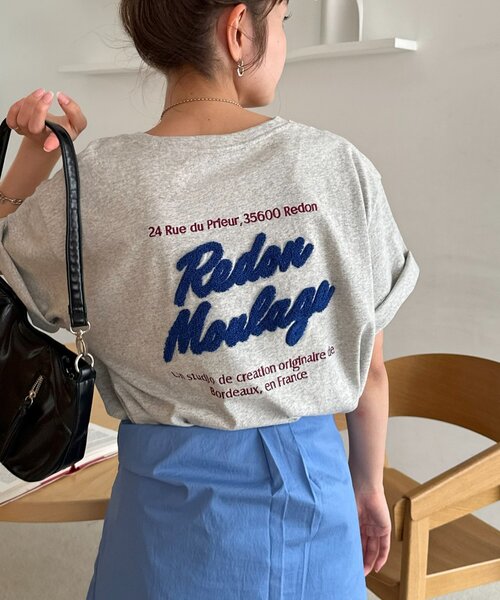 DISCOAT(ディスコート)の「【Enlude/WEB限定】サガラ刺繍ロゴTシャツ《ユニセックス》(Tシャツ/カットソー・レディース・チャコールグレー/ライトベージュ/ライトグレー・FREE)」の9枚目の写真
