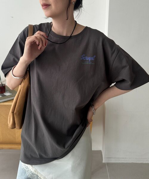 DISCOAT(ディスコート)の「【Enlude/WEB限定】サガラ刺繍ロゴTシャツ《ユニセックス》(Tシャツ/カットソー・レディース・チャコールグレー/ライトベージュ/ライトグレー・FREE)」の13枚目の写真