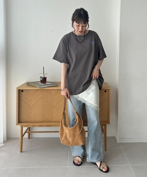 DISCOAT(ディスコート)の「【Enlude/WEB限定】サガラ刺繍ロゴTシャツ《ユニセックス》(Tシャツ/カットソー・レディース・チャコールグレー/ライトベージュ/ライトグレー・FREE)」の15枚目の写真