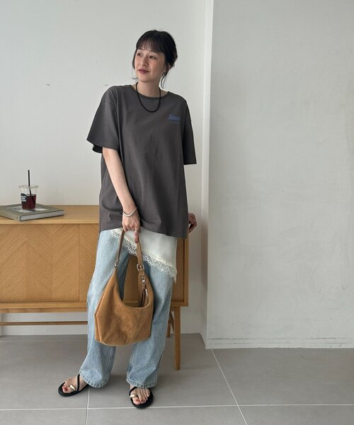 DISCOAT(ディスコート)の「【Enlude/WEB限定】サガラ刺繍ロゴTシャツ《ユニセックス》(Tシャツ/カットソー・レディース・チャコールグレー/ライトベージュ/ライトグレー・FREE)」の17枚目の写真
