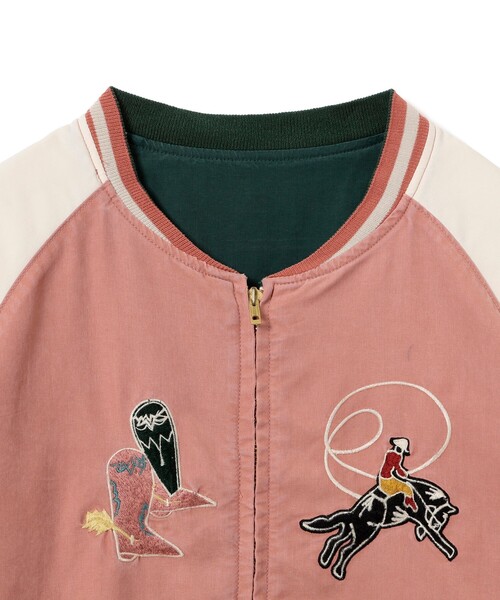 REMI RELIEF(レミレリーフ)の「【イベント限定】【別注】REMI RELIEF / Souvenir Jacket Western(スカジャン・メンズ・ピンク・XX-LARGE/X-LARGE/LARGE/MEDIUM/SMALL)」の3枚目の写真