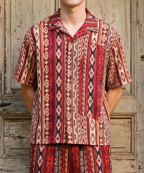 ONEXONE(ワンフォーワン)の「【ONEXONE/ワンフォーワン】LEWIS BASHMENT SHIRT(シャツ/ブラウス・メンズ・レッド・MEDIUM/LARGE)」の1枚目の写真