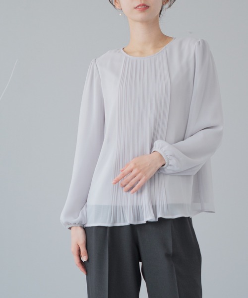 festinalente(フェスティナレンテ)の「シフォン 裾消しプリーツ ブラウス(シャツ/ブラウス・レディース・ホワイト/グレー/ブラック・L/M/S/LL)」の16枚目の写真