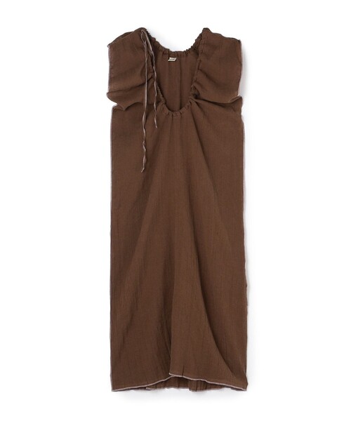 BASERANGE(ベースレンジ)の「BASERANGE MAX DRESS リネンコットン ワンピース(ワンピース・レディース・ダークブラウン・S)」の1枚目の写真