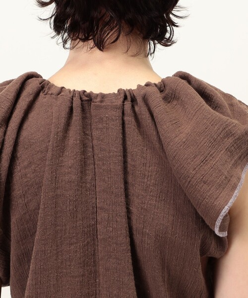 BASERANGE(ベースレンジ)の「BASERANGE MAX DRESS リネンコットン ワンピース(ワンピース・レディース・ダークブラウン・S)」の9枚目の写真