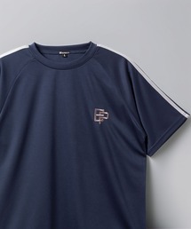 (SA) ドライ 刺繍 ライン 半袖 Tシャツ