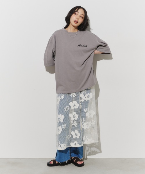 Unitage(ユニテージ)の「バックフォトBIG TEE(Tシャツ/カットソー・レディース・ライトパープル/ホワイト/チャコールグレー・FREE)」の12枚目の写真