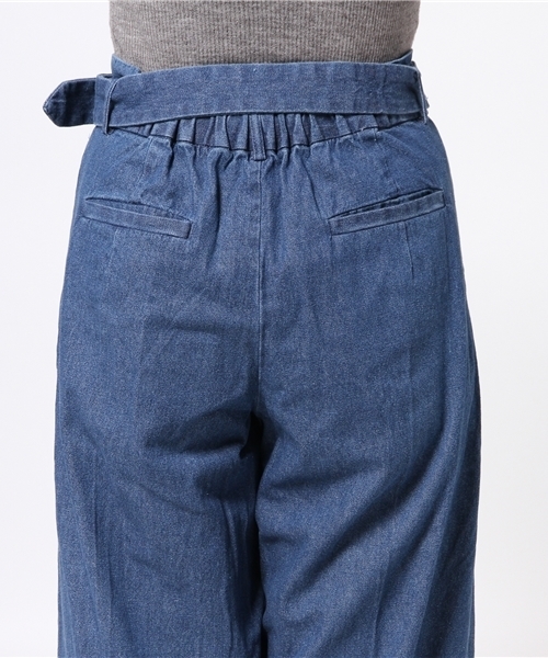 one after another NICE CLAUP（ワンアフターアナザーナイスクラップ）の「【ナイスクラップ】センタープレスベルト付きパンツ（その他パンツ・レディース・ベージュ/ネイビー/ブルー・FREE）」の8枚目の写真