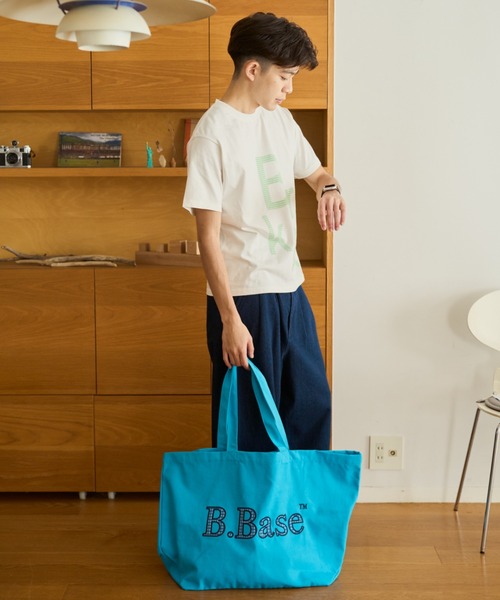BROKEN BASE(ブロークンベース)の「B.Base patchwork tote bag / B.Base パッチワークトートバッグ(トートバッグ・メンズ・アイボリー/ブルー/ブラック/ネイビー/ブラウン・フリー)」の16枚目の写真
