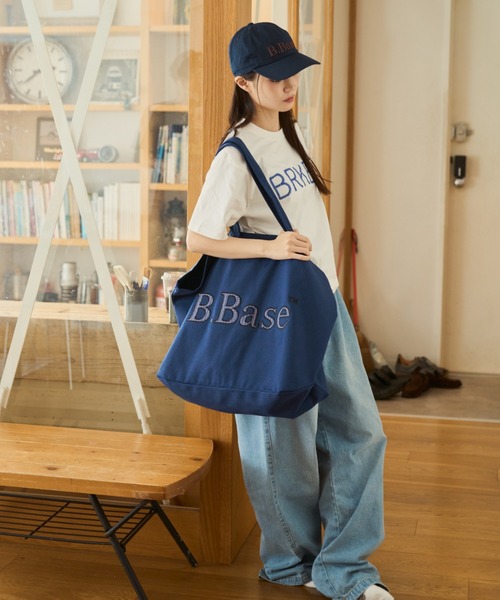 BROKEN BASE(ブロークンベース)の「B.Base patchwork tote bag / B.Base パッチワークトートバッグ(トートバッグ・メンズ・アイボリー/ブルー/ブラック/ネイビー/ブラウン・フリー)」の9枚目の写真