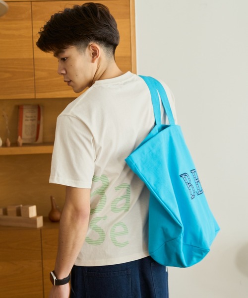 BROKEN BASE(ブロークンベース)の「B.Base patchwork tote bag / B.Base パッチワークトートバッグ(トートバッグ・メンズ・アイボリー/ブルー/ブラック/ネイビー/ブラウン・フリー)」の14枚目の写真