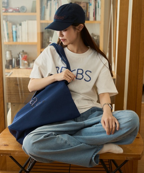 BROKEN BASE(ブロークンベース)の「B.Base patchwork tote bag / B.Base パッチワークトートバッグ(トートバッグ・メンズ・アイボリー/ブルー/ブラック/ネイビー/ブラウン・フリー)」の8枚目の写真