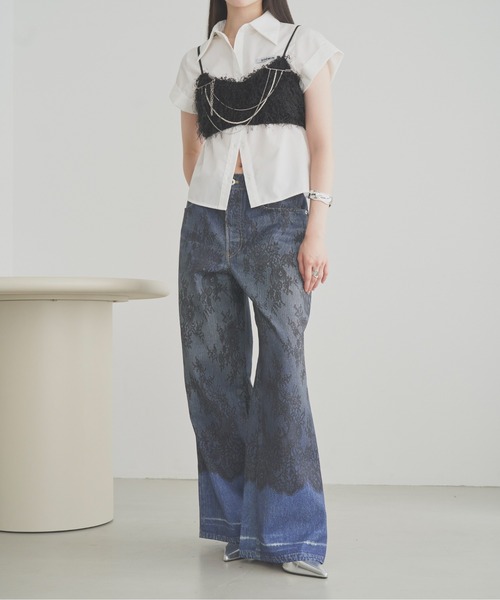 SOEMIN(ソミン)の「Cuffed short sleeve shirt/ロールアップ半袖シャツ(シャツ/ブラウス・レディース・ブラック/ベージュ/ホワイト・FREE)」の9枚目の写真