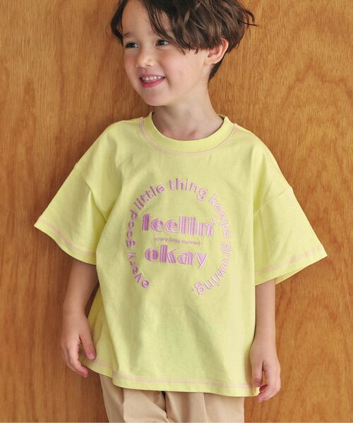 apres les cours(アプレレクール)の「【リンク】アソートロゴゆったり半袖Tシャツ(Tシャツ/カットソー・キッズ・レッド/ネイビー/ピンク/その他2/アイボリー/ライム・80/100/90/130/120/110)」の3枚目の写真