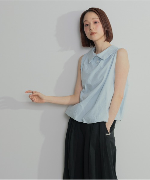 OandI（オーアンドアイ）の「バルーンヘムシャツブラウス（シャツ/ブラウス・レディース・ホワイト/ブラック/サックスブルー・FREE）」の8枚目の写真