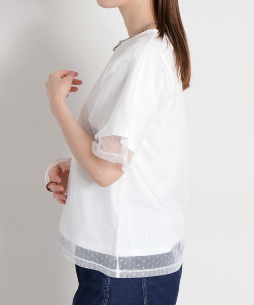 cepo（セポ）の「ドットチュールレイヤードショートスリーブTee（Tシャツ/カットソー・レディース・ホワイト系その他/ブラック系その他・M）」の22枚目の写真