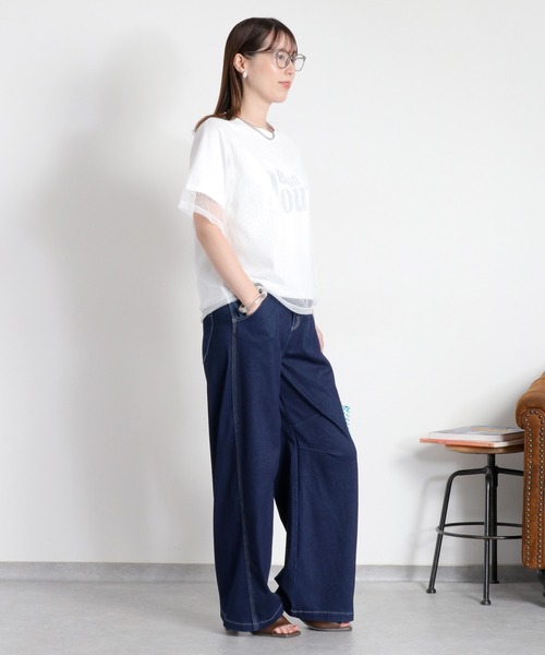 cepo（セポ）の「ドットチュールレイヤードショートスリーブTee（Tシャツ/カットソー・レディース・ホワイト系その他/ブラック系その他・M）」の19枚目の写真
