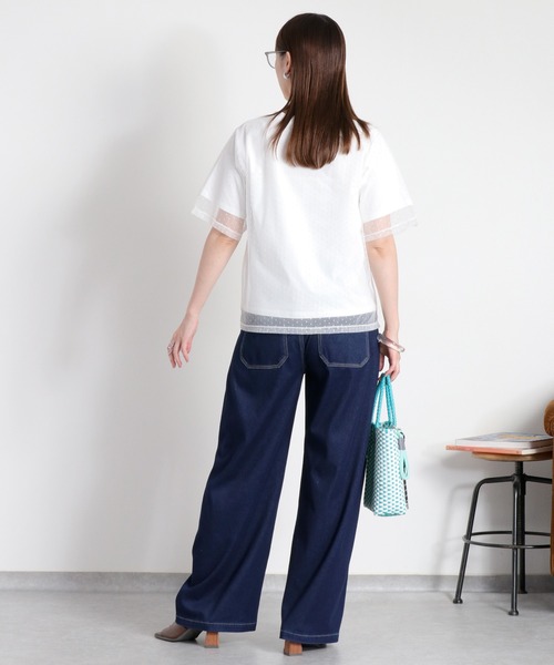 cepo（セポ）の「ドットチュールレイヤードショートスリーブTee（Tシャツ/カットソー・レディース・ホワイト系その他/ブラック系その他・M）」の18枚目の写真