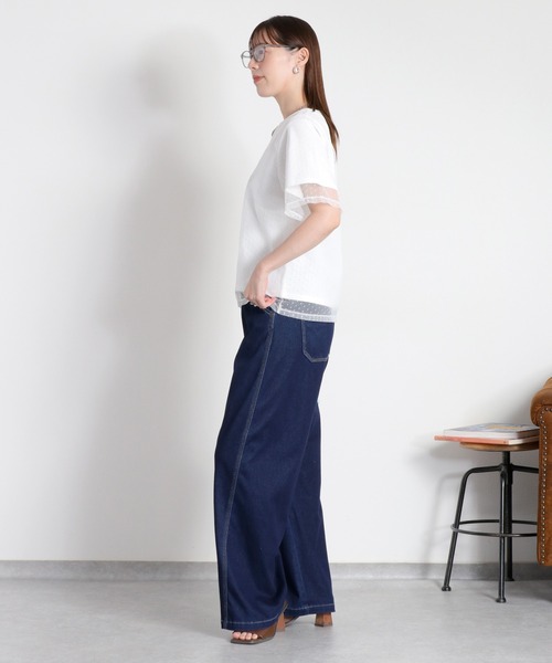 cepo（セポ）の「ドットチュールレイヤードショートスリーブTee（Tシャツ/カットソー・レディース・ホワイト系その他/ブラック系その他・M）」の17枚目の写真