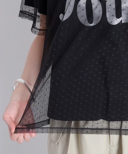 cepo（セポ）の「ドットチュールレイヤードショートスリーブTee（Tシャツ/カットソー・レディース・ホワイト系その他/ブラック系その他・M）」の15枚目の写真