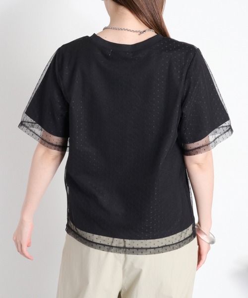cepo（セポ）の「ドットチュールレイヤードショートスリーブTee（Tシャツ/カットソー・レディース・ホワイト系その他/ブラック系その他・M）」の11枚目の写真