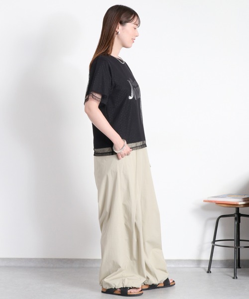 cepo（セポ）の「ドットチュールレイヤードショートスリーブTee（Tシャツ/カットソー・レディース・ホワイト系その他/ブラック系その他・M）」の7枚目の写真