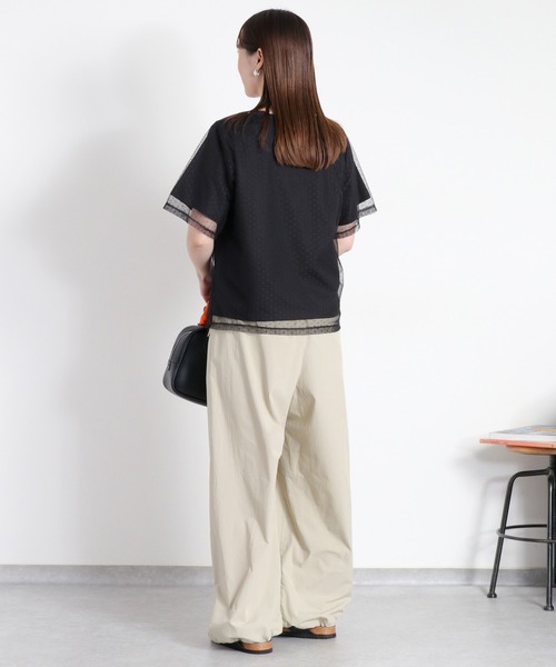 cepo（セポ）の「ドットチュールレイヤードショートスリーブTee（Tシャツ/カットソー・レディース・ホワイト系その他/ブラック系その他・M）」の6枚目の写真