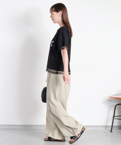 cepo（セポ）の「ドットチュールレイヤードショートスリーブTee（Tシャツ/カットソー・レディース・ホワイト系その他/ブラック系その他・M）」の5枚目の写真