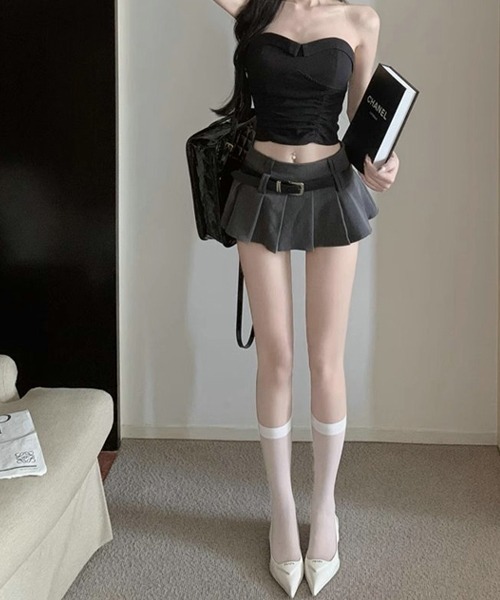 Ressaca（レサーカ）の「ベルト付きプリーツミニスカート（スカート・レディース・ブラック/グレー・M）」の12枚目の写真