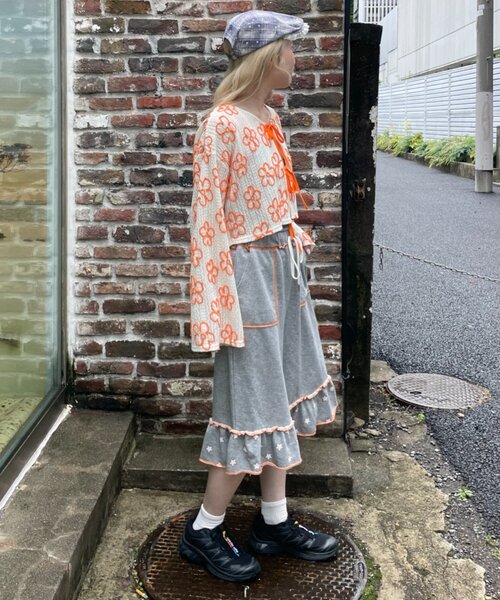 HELLO.SANFRANCISCO(ハローサンフランシスコ)の「【HELLO.SANFRANCISCO】裾フリル星柄スウェットハーフパンツ(その他パンツ・レディース・ライトグレー/グレー・ONE SIZE)」の8枚目の写真