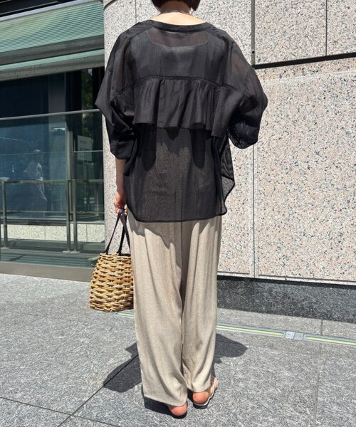 Jena espace merveilleux(ジェナ エスパスメルヴェイユ)の「リネンタッチワイドパンツ(その他パンツ・レディース・ベージュ/ライトグレー・FREE)」の10枚目の写真