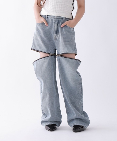 10C REPIPI(ジューシーレピピ)の「【10C REPIPI】【2WAY】ジップデニムパンツ(デニムパンツ・キッズ・ブラック/ブルー・110cm/120cm/130cm/140cm)」の2枚目の写真