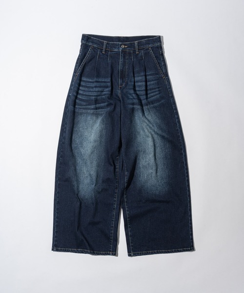 CASPER JOHN(キャスパージョン)の「Wool mix baggy denim pants/ウールミックスバギーデニムパンツ(デニムパンツ・メンズ・ブラック系/ライトインディゴブルー/ブラック系1/インディゴブルー・X-SMALL/MEDIUM/SMALL/LARGE)」の5枚目の写真