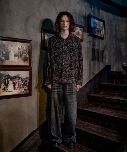 CASPER JOHN(キャスパージョン)の「Wool mix baggy denim pants/ウールミックスバギーデニムパンツ(デニムパンツ・メンズ・ブラック系/ライトインディゴブルー/ブラック系1/インディゴブルー・X-SMALL/MEDIUM/SMALL/LARGE)」の22枚目の写真