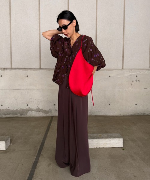 Ameri(アメリ)の「LUCIA BERRY EMBROIDERY SEER GOWN(シャツ/ブラウス・レディース・ホワイト/ブラウン・FREE)」の8枚目の写真