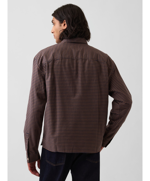GAP(ギャップ)の「リラックスフィット クロップド ストレートヘム オックスフォードシャツ(シャツ/ブラウス・メンズ・ブルー系その他/ホワイト×ブルー/ブラウン系その他・XS/S/M/L/XL)」の8枚目の写真