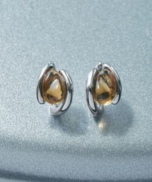 クリア カラー × メタル ワンタッチ ピアス