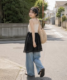 【KONVINI select】レースラップスカート レディース レイヤードスカート 重ね着 バレエコア シアー 韓国ファッション