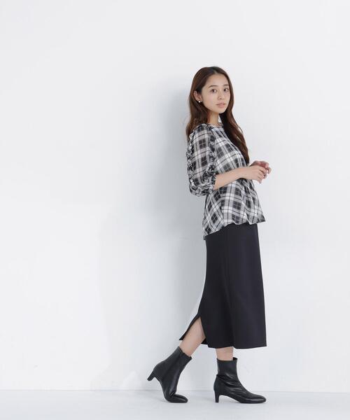 NATURAL BEAUTY BASIC（ナチュラルビューティーベーシック）の「カルゼナロースカート（スカート・レディース・ブラック/ダークブラウン・LARGE/MEDIUM/SMALL）」の7枚目の写真