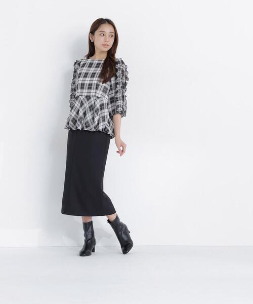 NATURAL BEAUTY BASIC（ナチュラルビューティーベーシック）の「カルゼナロースカート（スカート・レディース・ブラック/ダークブラウン・LARGE/MEDIUM/SMALL）」の8枚目の写真
