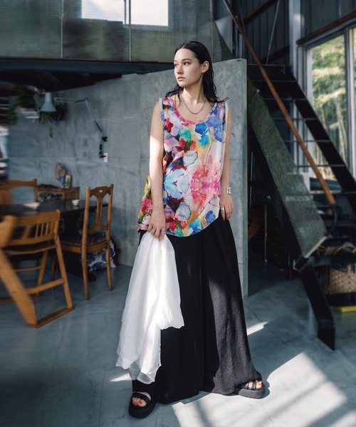 antiqua(アンティカ)の「花柄 水彩柄 レイヤード タンクトップ(タンクトップ・レディース・その他・ONESIZE)」の14枚目の写真