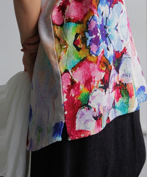 antiqua(アンティカ)の「花柄 水彩柄 レイヤード タンクトップ(タンクトップ・レディース・その他・ONESIZE)」の15枚目の写真