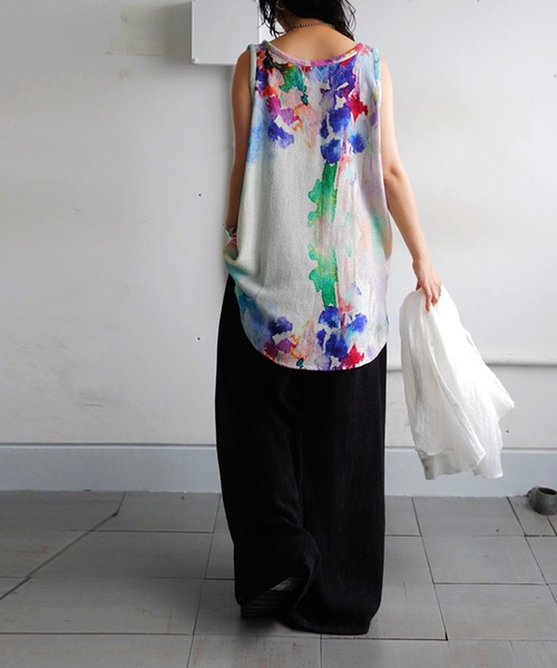 antiqua(アンティカ)の「花柄 水彩柄 レイヤード タンクトップ(タンクトップ・レディース・その他・ONESIZE)」の17枚目の写真