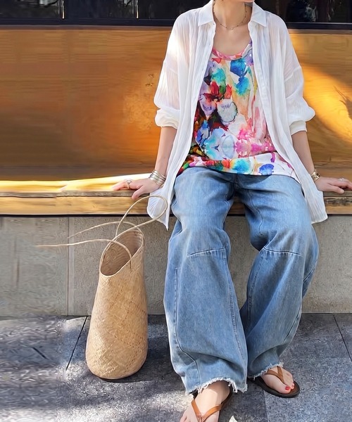 antiqua(アンティカ)の「花柄 水彩柄 レイヤード タンクトップ(タンクトップ・レディース・その他・ONESIZE)」の19枚目の写真