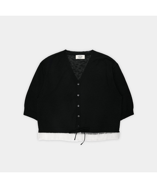 PIGMENT（ピグメント）の「ストリンググリッターシアー7部カーディガン (HHCD260499)（カーディガン/ボレロ・レディース・ブラック/オートミール/ミント・FREE）」の2枚目の写真