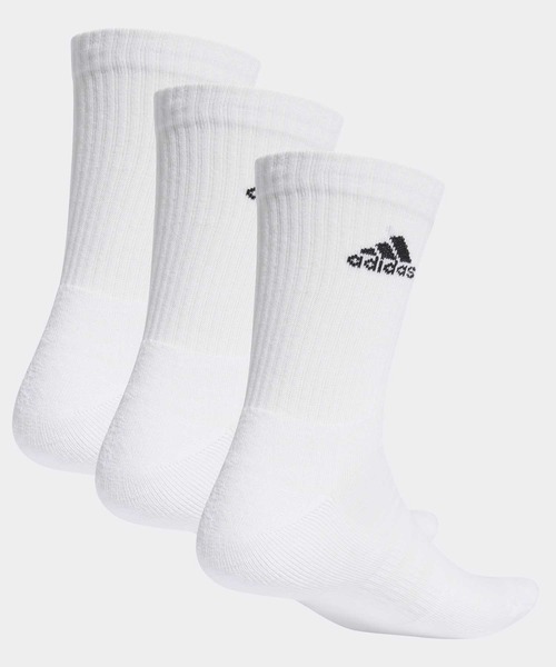 adidas(アディダス)の「クッション クルーソックス 3足組 / アディダス adidas(ソックス/靴下・メンズ・ホワイト・LARGE/kids-XXL/X-LARGE/SMALL/MEDIUM)」の2枚目の写真