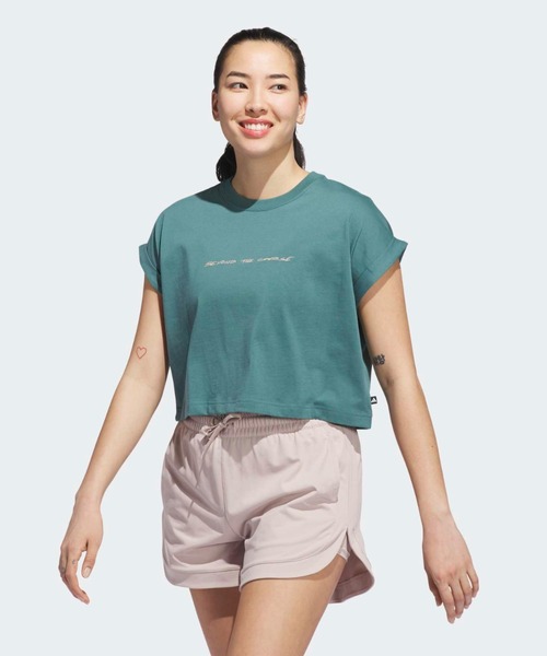 adidas(アディダス)の「ビヨンド ザ コース バックグラフィック Tシャツ【adidas Golf/アディダスゴルフ】(Tシャツ/カットソー・レディース・ブルー・XX-LARGE/LARGE/MEDIUM/X-LARGE/SMALL)」の1枚目の写真