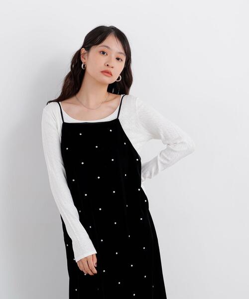 N.(N. Natural Beauty Basic)(エヌエヌナチュラルビューティーベーシック)の「アイレットニット(ニット/セーター・レディース・オフホワイト/イエロー/ブラック・フリ-)」の2枚目の写真