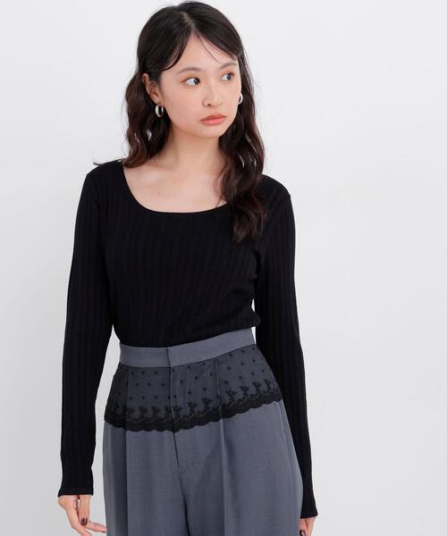 N.(N. Natural Beauty Basic)(エヌエヌナチュラルビューティーベーシック)の「アイレットニット(ニット/セーター・レディース・オフホワイト/イエロー/ブラック・フリ-)」の18枚目の写真
